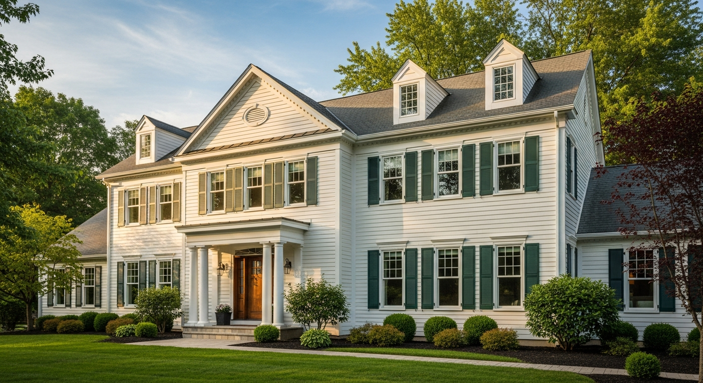 A rural wooded home exterior in eastern Wayne County — the kind of property we care for around Beach Lake